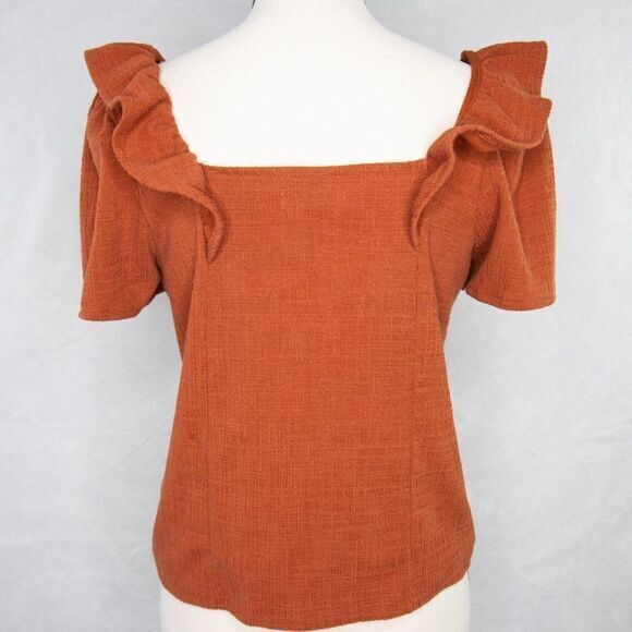 Madewell Crosshatch Ruffled Top - Picture 9 of 16